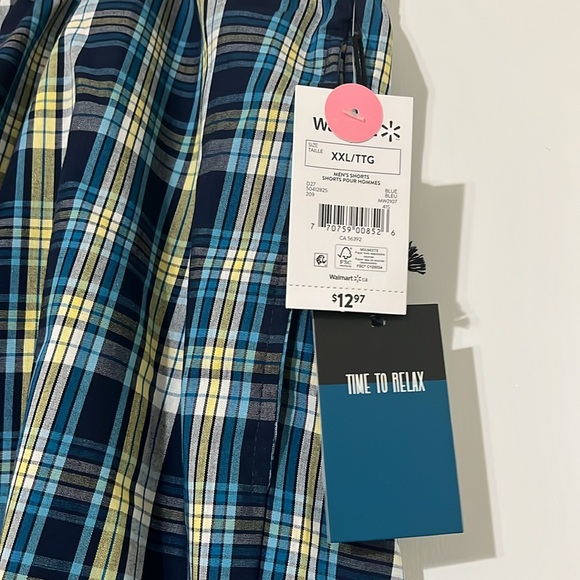 Sleep Therapy Time To Relax (Wal-Mart) Plaid XXL Men’s Shorts NWT $15 - Picture 7 of 13